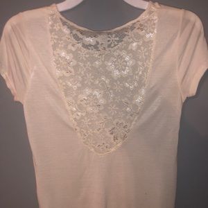 Off white fitted short sleeve top